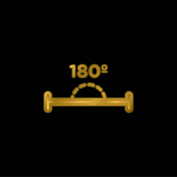 180 Grad Winkel vergoldet metallisches Symbol oder Logo-Vektor - Vektor, Bild