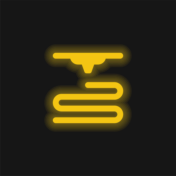 3D nyomtató sárga izzó neon ikon - Vektor, kép