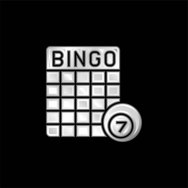 Bingo plateado icono metálico - Vector, Imagen