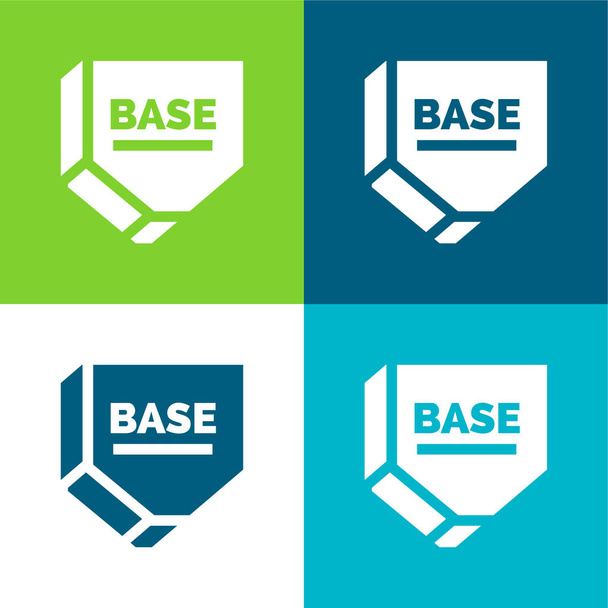 Base Flat four color minimal icon set - Vector, Image