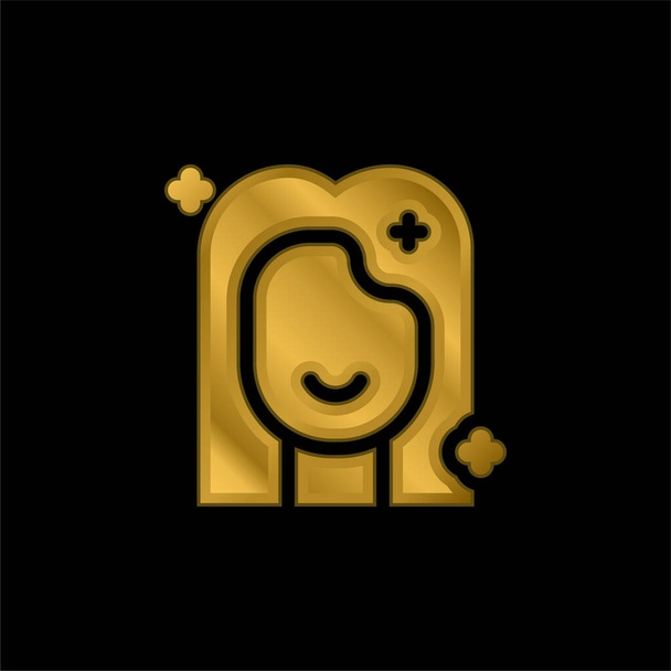 Piękno złocone metaliczna ikona lub wektor logo - Wektor, obraz