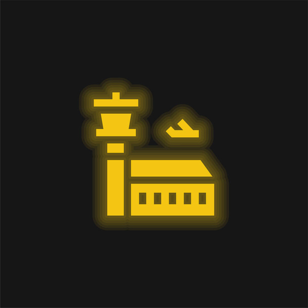 Leuchtendes Neon-Symbol am Flughafen - Vektor, Bild