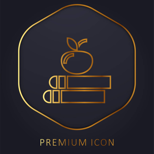 Zarezerwuj złotą linię logo premium lub ikonę - Wektor, obraz