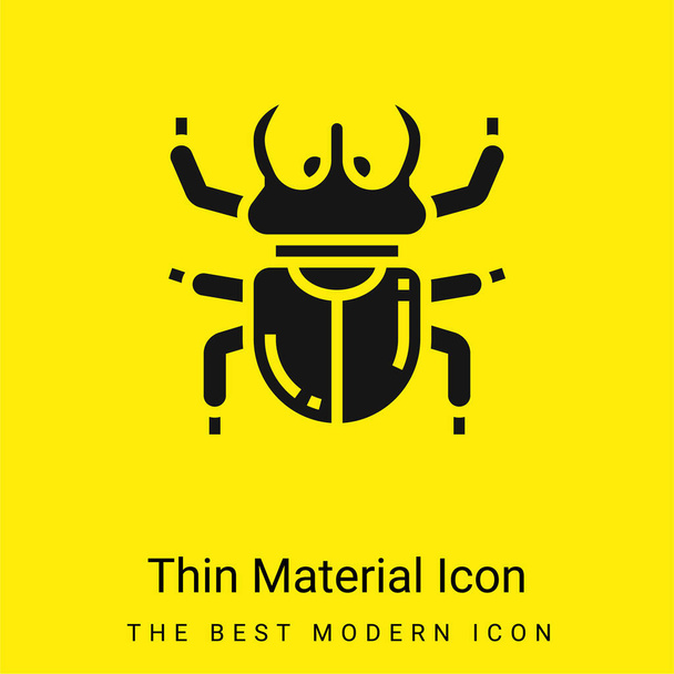 Beetle minimal bright yellow material icon - Vector, Image