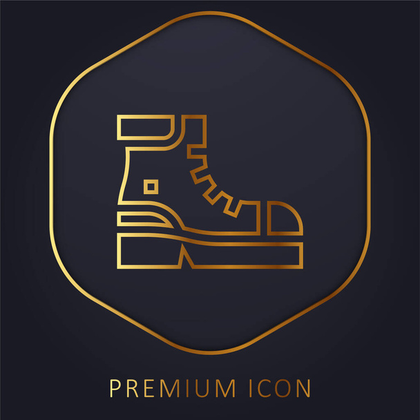 Stivali linea dorata logo premium o icona - Vettoriali, immagini