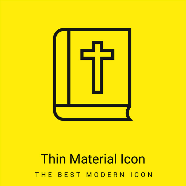 Biblia vázlat minimális világos sárga anyag ikon - Vektor, kép
