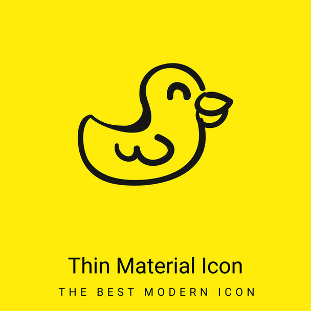 Vogel Hand gezeichnetes Tierspielzeug minimal leuchtend gelbes Materialsymbol - Vektor, Bild