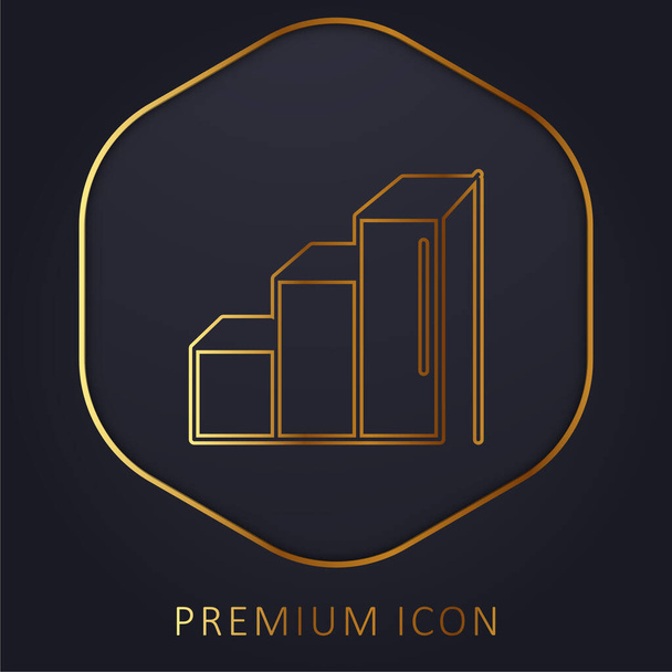 Ascendant Bars Graphic golden line premium logo or icon - Vector, Image