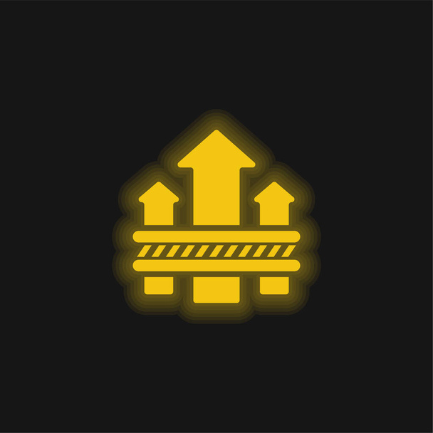 Lélegző szövet sárga izzó neon ikon - Vektor, kép