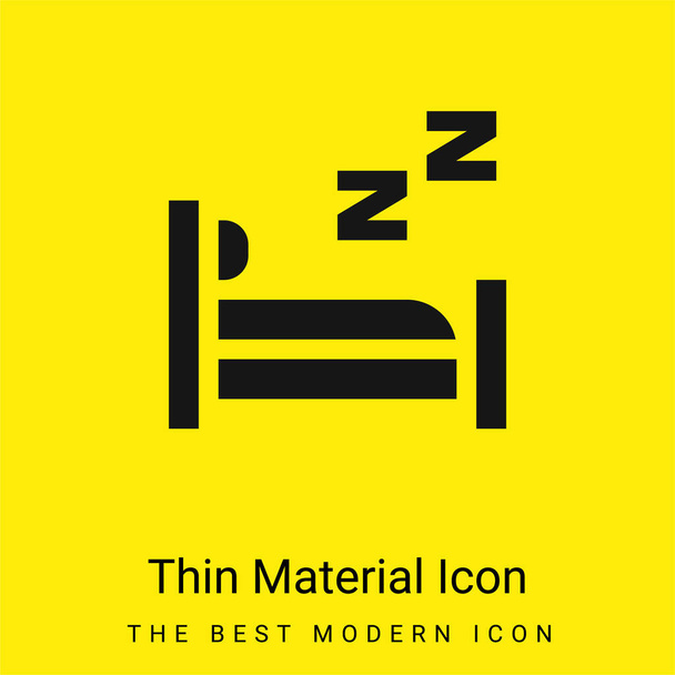 Lit minimal jaune vif icône matérielle - Vecteur, image