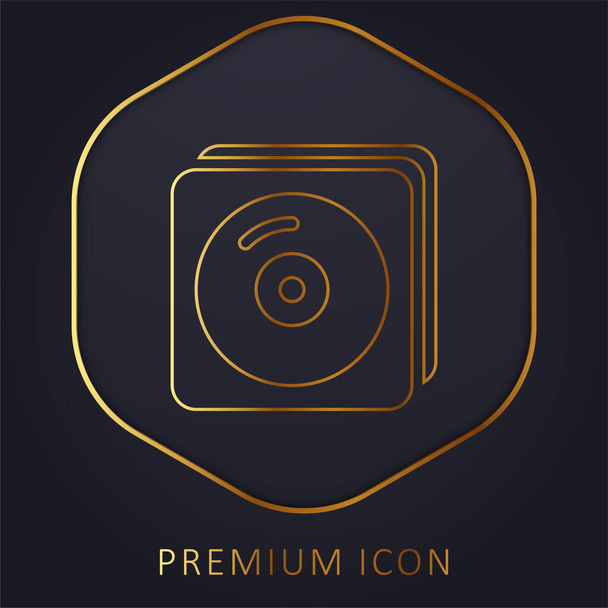 Album golden line premium logo or icon - Vector, Image