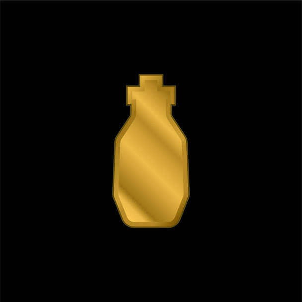Bottiglia oro placcato icona metallica o logo vettoriale - Vettoriali, immagini