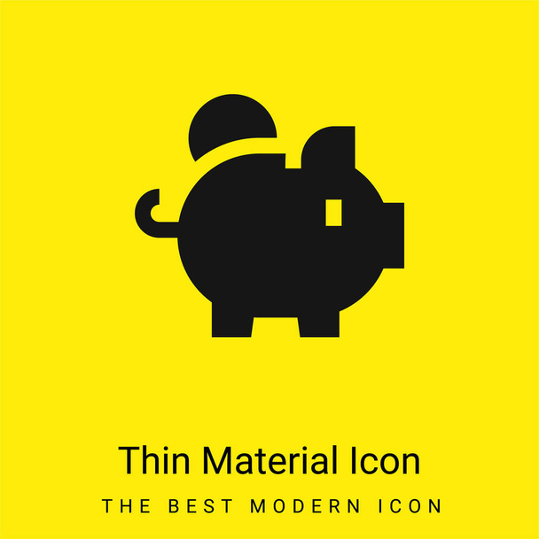 Bank minimal bright yellow material icon - Vector, Image