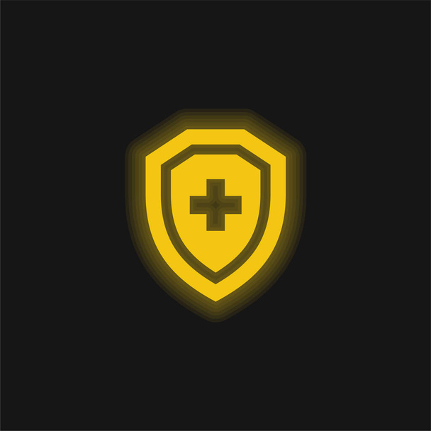 Icona fluorescente gialla antivirus - Vettoriali, immagini