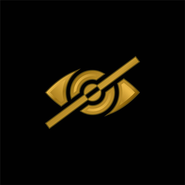 Icono metálico chapado en oro ciego o vector de logotipo - Vector, Imagen