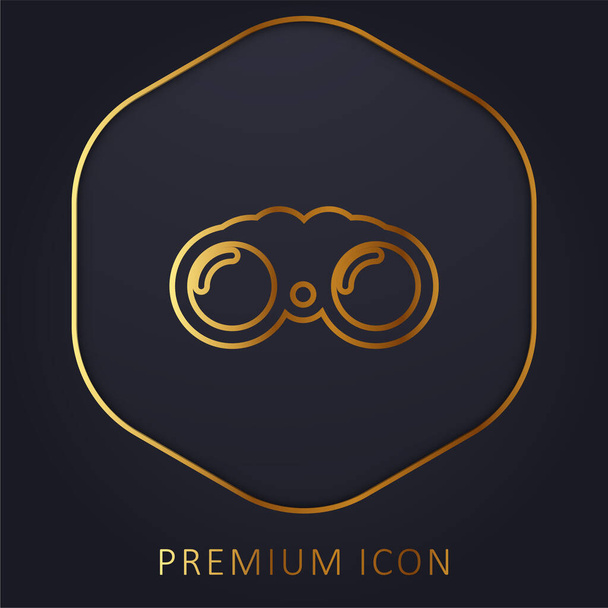 Logotipo o icono premium de línea dorada Big Binocoulars - Vector, Imagen