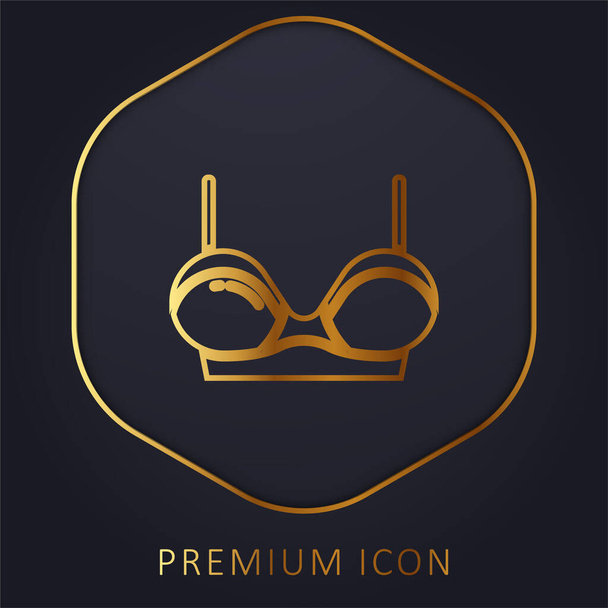 Bra golden line premium logo or icon - Vector, Image