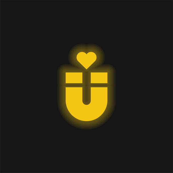 Attraction yellow glowing neon icon - Vector, Image