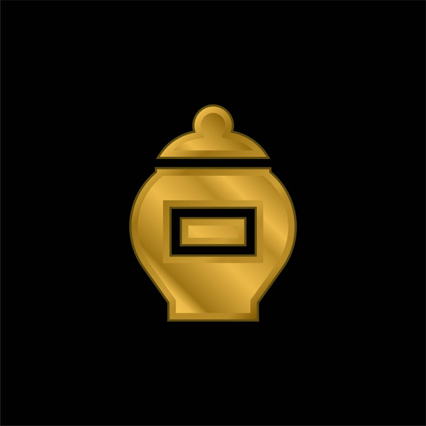 Ceniza chapado en oro icono metálico o logo vector - Vector, imagen