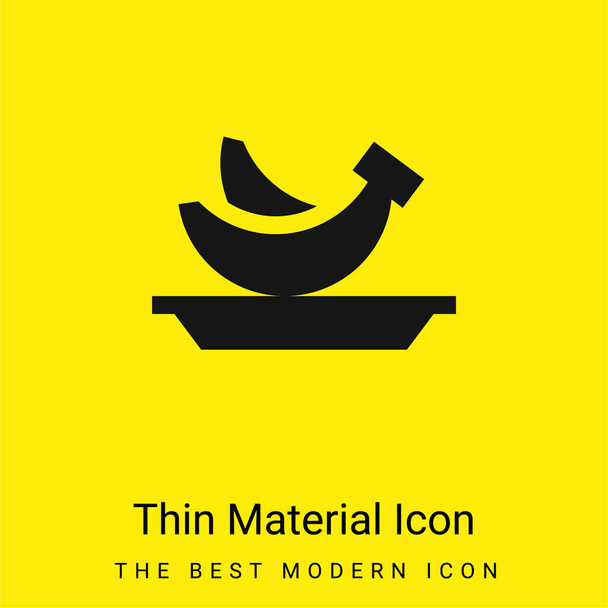Banana icona minimale materiale giallo brillante - Vettoriali, immagini