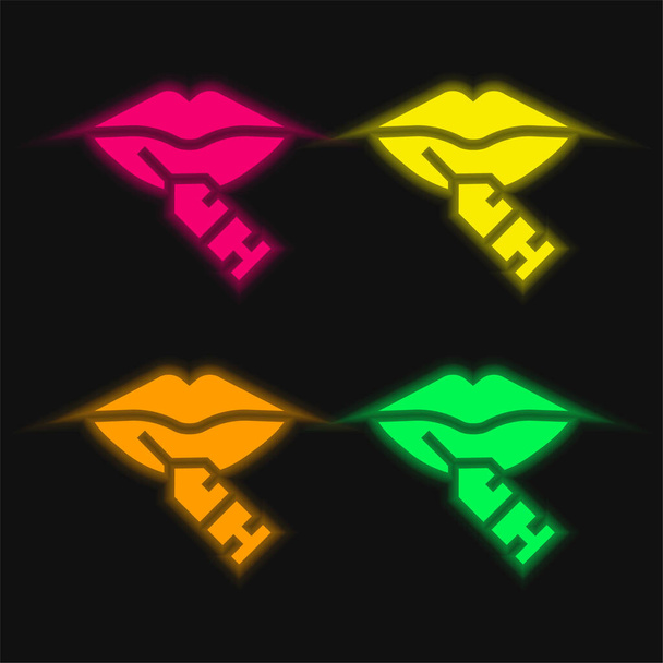 Botox négy színű izzó neon vektor ikon - Vektor, kép