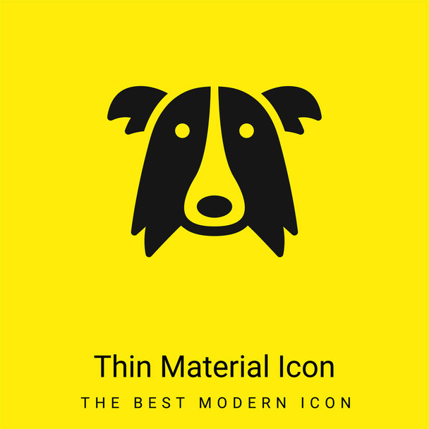 Fronteira Collie Dog Head ícone material amarelo brilhante mínimo - Vetor, Imagem
