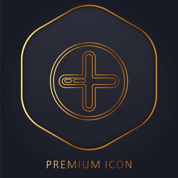 Добавить золотую линию премиум логотип или значок - Вектор,изображение