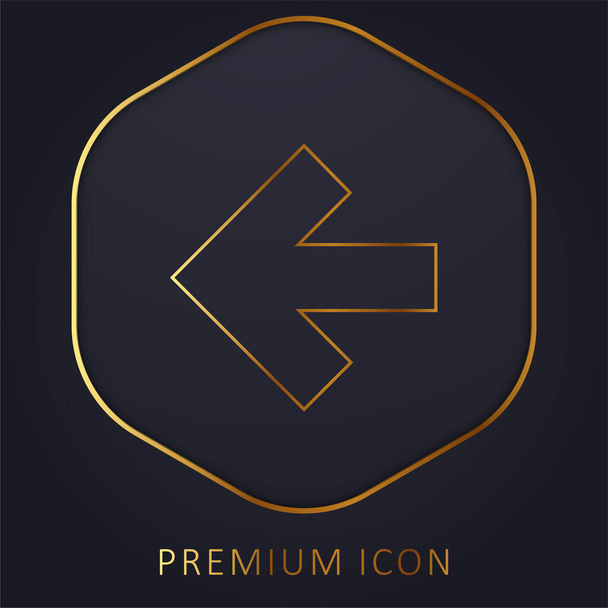 Arrow Pointing To Left golden line premium logo or icon - Vector, Image