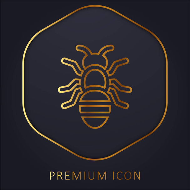 Логотип или иконка золотой линии муравья - Вектор,изображение
