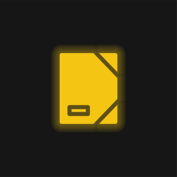 Binder yellow glowing neon icon - Vector, Image