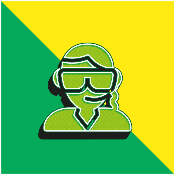 Bodyguard Green and yellow modern 3d vector icon logo - Vector, Image