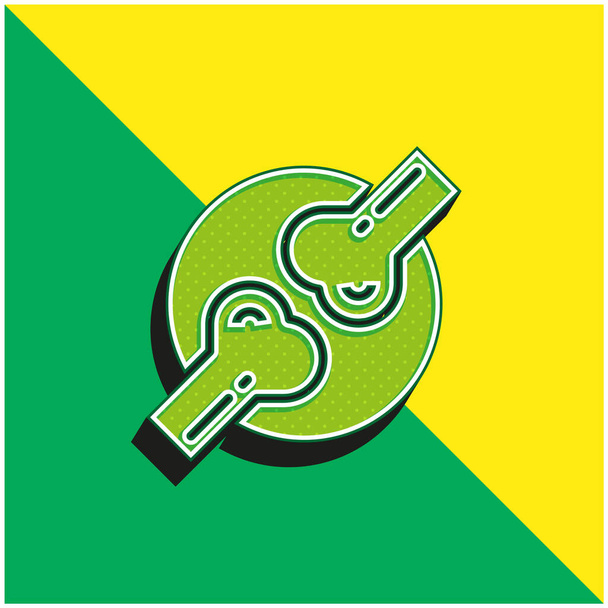 Bones Πράσινο και κίτρινο σύγχρονο 3d διάνυσμα εικονίδιο λογότυπο - Διάνυσμα, εικόνα