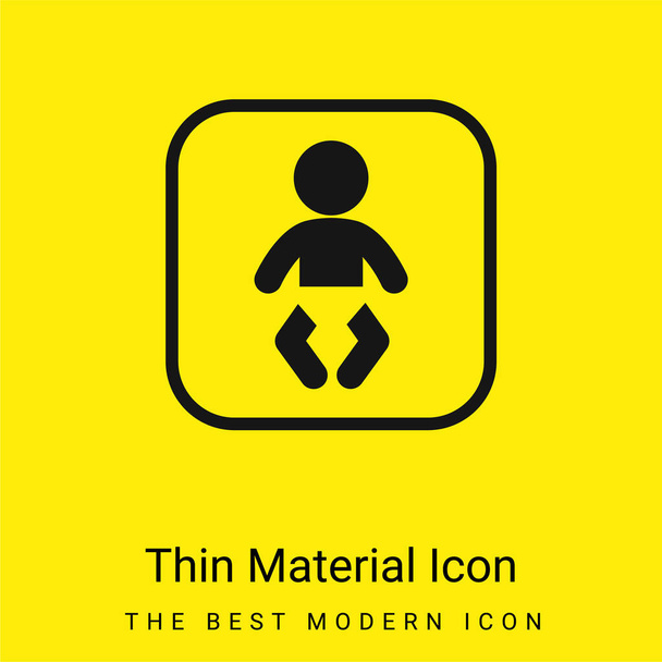Baby Zone minimální jasně žlutý materiál ikona - Vektor, obrázek