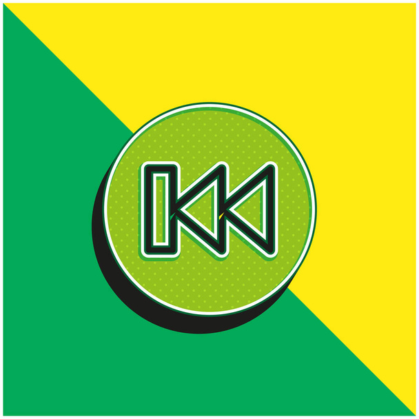 Zpět Zelené a žluté moderní 3D vektorové logo - Vektor, obrázek