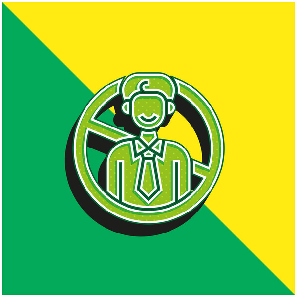 ブラックリスト緑と黄色の現代的な3Dベクトルアイコンのロゴ - ベクター画像