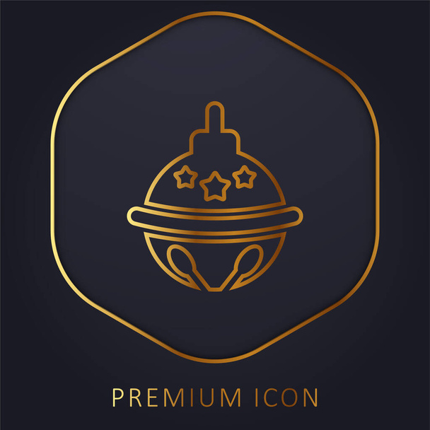 Bauble linha dourada logotipo premium ou ícone - Vetor, Imagem