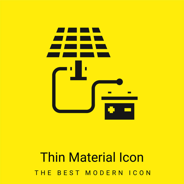 Baterie minimální jasně žlutý materiál ikona - Vektor, obrázek