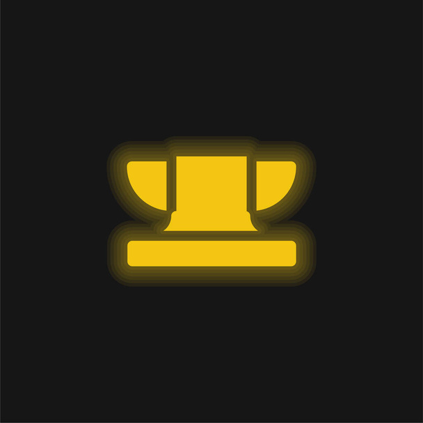 Anvil yellow glowing neon icon - Vector, Image