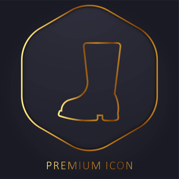 Botte ligne d'or logo premium ou icône - Vecteur, image