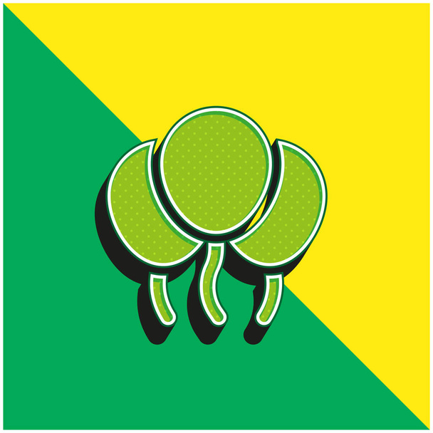 Зелені та жовті сучасні 3d векторні логотипи. - Вектор, зображення