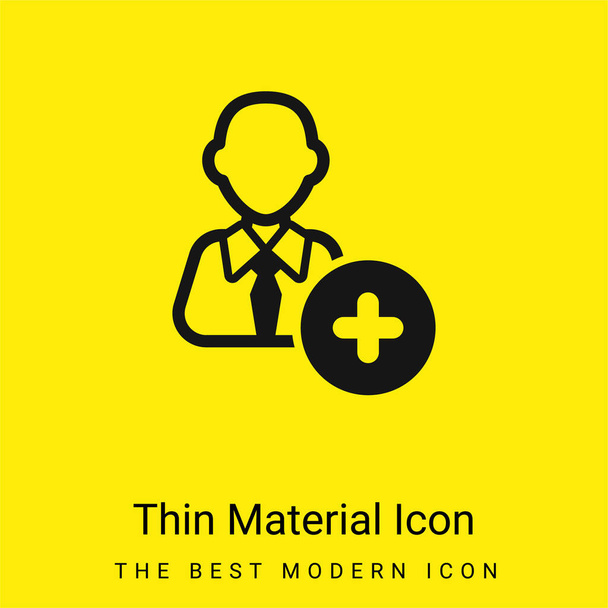 Aggiungi utente con cravatta icona materiale giallo brillante minimo - Vettoriali, immagini