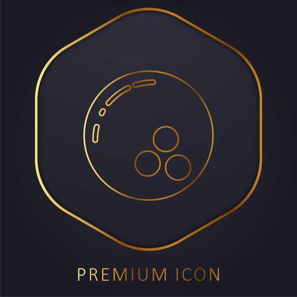Bowling linha dourada logotipo premium ou ícone - Vetor, Imagem