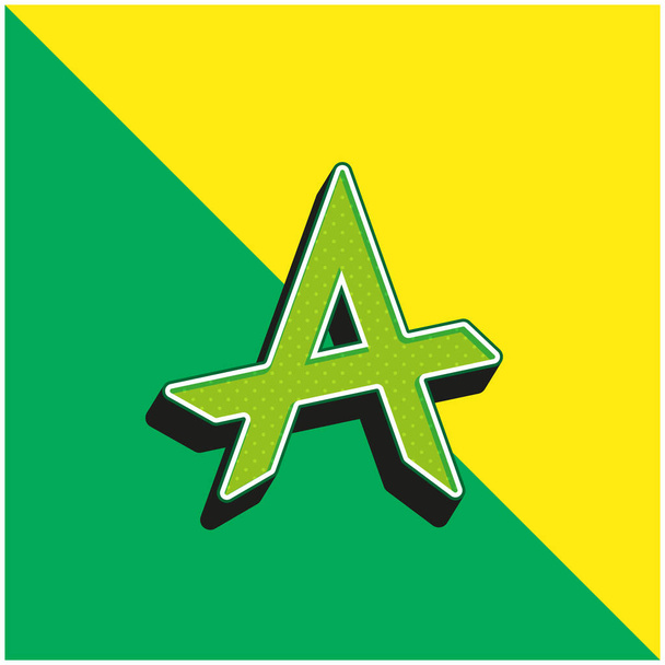 Anarchia Zöld és sárga modern 3D vektor ikon logó - Vektor, kép