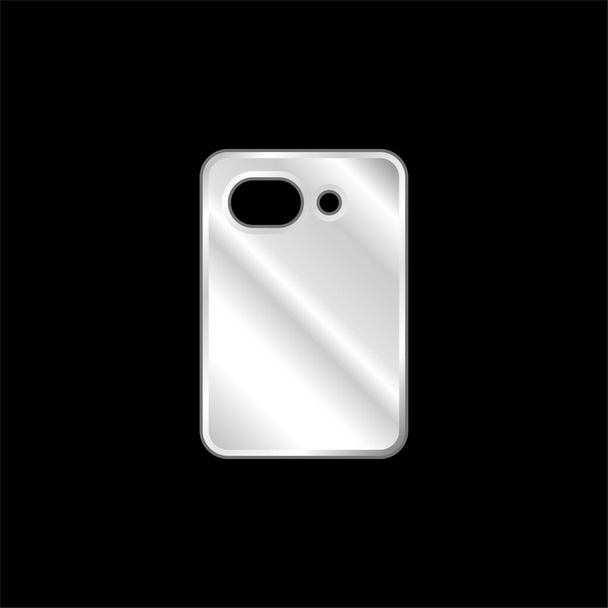 Back Camera silver plated metallic icon - Vector, Image