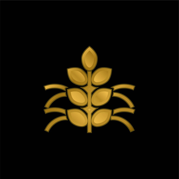 Agronomia złocona metaliczna ikona lub wektor logo - Wektor, obraz