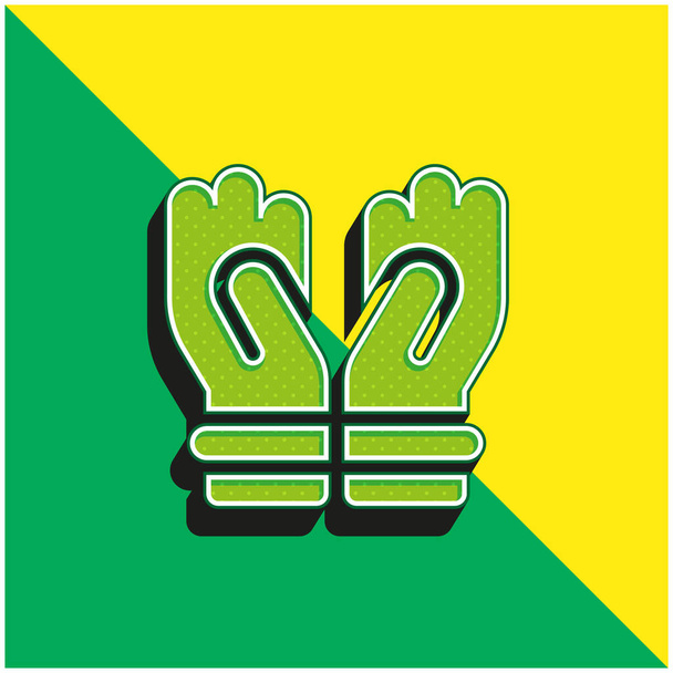 Siunaa Vihreä ja keltainen moderni 3d vektori kuvake logo - Vektori, kuva