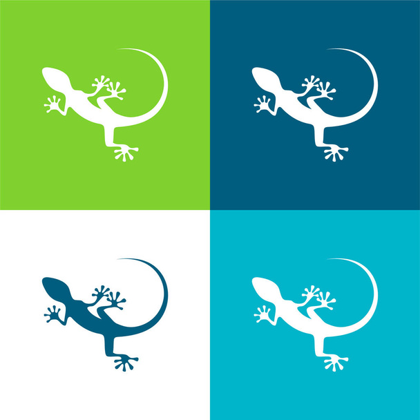 Animal Flat quatro cores conjunto de ícones mínimos - Vetor, Imagem