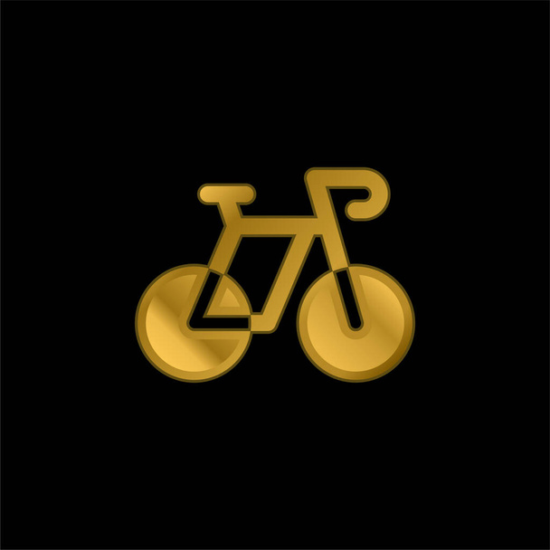 Bike gold plated metalic icon or logo vector - Vector, Image