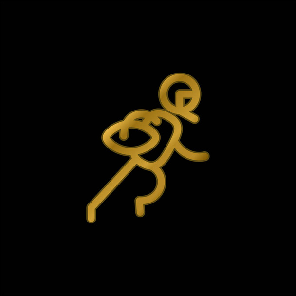 Американський футболіст золотий покритий металевою іконою або вектором логотипу. - Вектор, зображення