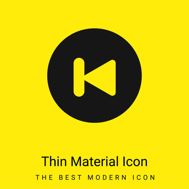 Vissza minimális fényes sárga anyag ikon - Vektor, kép